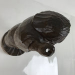 Japanese Carved Wooden Ainu Old Man Statue Vtg Okimono Hokkaido Brown AB114