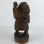 Japanese Carved Wooden Ainu Old Man Statue Vtg Okimono Hokkaido Brown AB114
