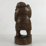 Japanese Carved Wooden Ainu Old Man Statue Vtg Okimono Hokkaido Brown AB114