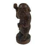 Japanese Carved Wooden Ainu Old Man Statue Vtg Okimono Hokkaido Brown AB114
