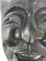 Japanese Carved Wooden Noh Mask Okina Vtg Old Man Nohmen Kagura Dance Brown OM94
