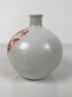 Japanese Ceramic Flower Vase Ikebana Kabin White Red Bamboo Anniversary FK221