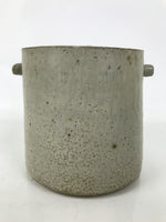 Japanese Ceramic Flower Vase Vtg Ikebana Kabin Shigaraki Ware Gray FK195
