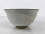 Japanese Ceramic Green Tea Bowl Matcha Chawan Vtg Hagi Ware White Pottery CHB130