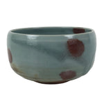 Japanese Ceramic Green Tea Bowl Matcha Chawan Vtg Pottery Blue Gray Brown CHB118