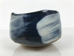 Japanese Ceramic Green Tea Bowl Matcha Chawan Vtg Pottery Blue White CHB129