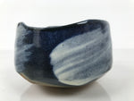 Japanese Ceramic Green Tea Bowl Matcha Chawan Vtg Pottery Blue White CHB129