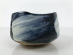 Japanese Ceramic Green Tea Bowl Matcha Chawan Vtg Pottery Blue White CHB129