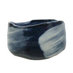 Japanese Ceramic Green Tea Bowl Matcha Chawan Vtg Pottery Blue White CHB129