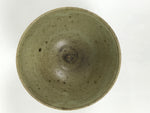 Japanese Ceramic Green Tea Bowl Matcha Chawan Vtg Pottery Gray Green CHB137
