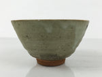 Japanese Ceramic Green Tea Bowl Matcha Chawan Vtg Pottery Gray Green CHB143