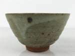 Japanese Ceramic Green Tea Bowl Matcha Chawan Vtg Pottery Gray Green CHB143