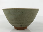 Japanese Ceramic Green Tea Bowl Matcha Chawan Vtg Pottery Gray Green CHB143