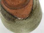 Japanese Ceramic Green Tea Bowl Matcha Chawan Vtg Pottery Gray Green CHB143