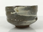 Japanese Ceramic Green Tea Bowl Matcha Chawan Vtg Pottery Gray White CHB136