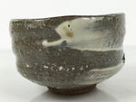 Japanese Ceramic Green Tea Bowl Matcha Chawan Vtg Pottery Gray White CHB136