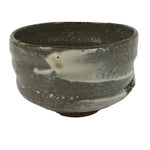 Japanese Ceramic Green Tea Bowl Matcha Chawan Vtg Pottery Gray White CHB136