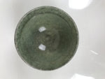 Japanese Ceramic Green Tea Bowl Matcha Chawan Vtg Pottery Green Brown CHB125