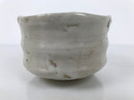 Japanese Ceramic Green Tea Bowl Matcha Chawan Vtg Pottery White Thick CHB132