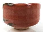 Japanese Ceramic Green Tea Bowl Matcha Chawan Vtg Red Raku Ware Pottery CHB134