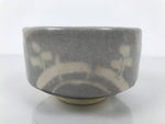 Japanese Ceramic Green Tea Bowl Matcha Chawan Vtg Shino Ware Gray Pottery CHB128