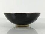 Japanese Ceramic Green Tea Bowl Summer Matcha Chawan Vtg Pottery Black SCW6