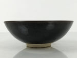 Japanese Ceramic Green Tea Bowl Summer Matcha Chawan Vtg Pottery Black SCW6
