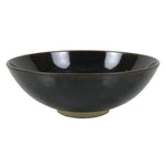 Japanese Ceramic Green Tea Bowl Summer Matcha Chawan Vtg Pottery Black SCW6