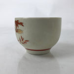 Japanese Ceramic Kutani Ware Teacup Vtg Pottery Yunomi Crackle Bamboo Red TC554