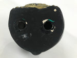 Japanese Ceramic Maneki Neko Cat Piggy Bank Vtg Chokin Bako Black Luck ST87