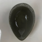 Japanese Ceramic Renge Spoon W/Stand Vtg Nabe Ramen Noodle Soup Gray PY884