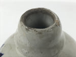 Japanese Ceramic Sake Bottle Kayoi-Tokkuri Vtg Gray Blue Kanji Toyokawa TS909