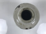 Japanese Ceramic Sake Bottle Kayoi-Tokkuri Vtg Gray Brown Kanji Toyokawa TS904