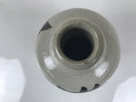Japanese Ceramic Sake Bottle Kayoi-Tokkuri Vtg Gray Brown Kanji Toyokawa TS905
