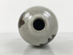Japanese Ceramic Sake Bottle Kayoi-Tokkuri Vtg Gray Brown Kanji Toyokawa TS907