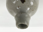 Japanese Ceramic Sake Bottle Kayoi-Tokkuri Vtg Gray Brown Kanji Toyokawa TS907