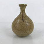 Japanese Ceramic Sake Bottle Tokkuri Drips Matte Brown Yellow Pottery TS769