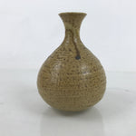 Japanese Ceramic Sake Bottle Tokkuri Drips Matte Brown Yellow Pottery TS769