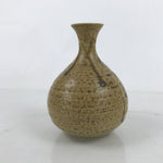Japanese Ceramic Sake Bottle Tokkuri Drips Matte Brown Yellow Pottery TS769