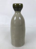 Japanese Ceramic Sake Bottle Vtg Kayoi-Tokkuri Gray Black Green Circles TS814