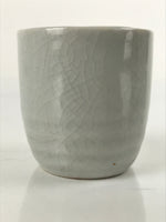 Japanese Ceramic Sake Cup Vtg Tsubomi Ochoko Guinomi Simple Plain Gray G175