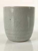 Japanese Ceramic Sake Cup Vtg Tsubomi Ochoko Guinomi Simple Plain Gray G175