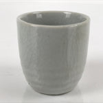 Japanese Ceramic Sake Cup Vtg Tsubomi Ochoko Guinomi Simple Plain Gray G175