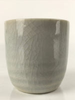 Japanese Ceramic Sake Cup Vtg Tsubomi Ochoko Guinomi Simple Plain Gray G176