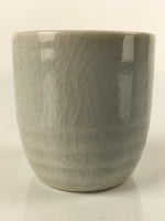 Japanese Ceramic Sake Cup Vtg Tsubomi Ochoko Guinomi Simple Plain Gray G176