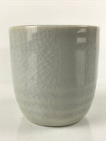 Japanese Ceramic Sake Cup Vtg Tsubomi Ochoko Guinomi Simple Plain Gray G176