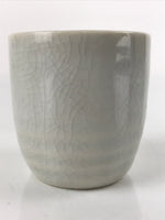 Japanese Ceramic Sake Cup Vtg Tsubomi Ochoko Guinomi Simple Plain Gray G176