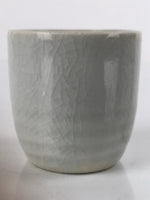 Japanese Ceramic Sake Cup Vtg Tsubomi Ochoko Guinomi Simple Plain Gray G177