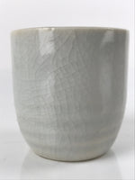 Japanese Ceramic Sake Cup Vtg Tsubomi Ochoko Guinomi Simple Plain Gray G179