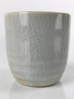 Japanese Ceramic Sake Cup Vtg Tsubomi Ochoko Guinomi Simple Plain Gray G179